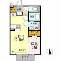 福岡県久留米市東合川町(アパート)の賃貸物件の間取り