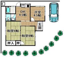 大阪府高槻市西面中2丁目(一戸建)の賃貸物件1の間取り