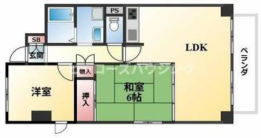 大阪府豊中市箕輪3丁目(マンション)の賃貸物件102の間取り