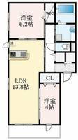 大阪府堺市中区八田南之町(アパート)の賃貸物件の間取り