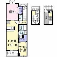 大阪府藤井寺市沢田2丁目(アパート)の賃貸物件の間取り