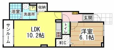 福岡県北九州市若松区赤島町(アパート)の賃貸物件の間取り