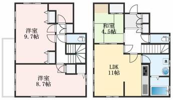 大阪府堺市南区高倉台2丁(一戸建)の賃貸物件の間取り