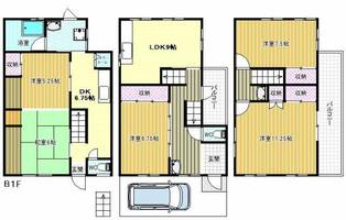 大阪府富田林市西板持町6丁目(一戸建)の賃貸物件の間取り