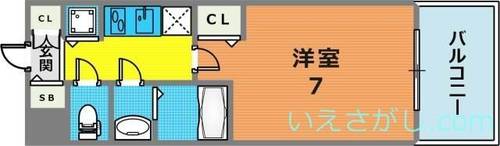 兵庫県神戸市中央区筒井町3丁目(マンション)の賃貸物件の間取り