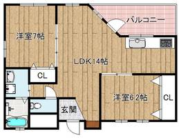 ウォールデンヒルズ104の間取り