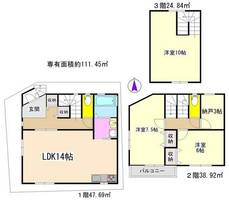 京都府京都市左京区一乗寺出口町(一戸建)の賃貸物件1の間取り
