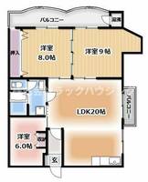 大阪府寝屋川市三井南町(マンション)の賃貸物件の間取り