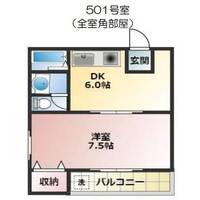 ライフ・ハイツ中宮501の間取り