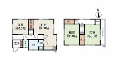 兵庫県神戸市北区西大池1丁目(一戸建)の賃貸物件の間取り