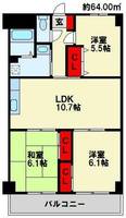 福岡県北九州市八幡西区則松6丁目(マンション)の賃貸物件の間取り