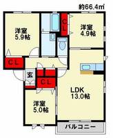 物件の間取り画像