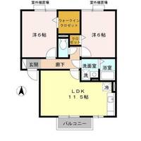 兵庫県尼崎市栗山町2丁目(アパート)の賃貸物件の間取り