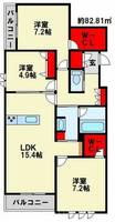 福岡県北九州市小倉北区青葉2丁目(マンション)の賃貸物件の間取り