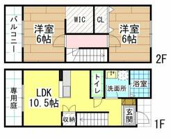 福岡県北九州市八幡西区陣山2丁目(アパート)の賃貸物件の間取り