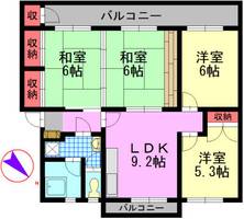 エメラルドタウン本城 A棟403の間取り