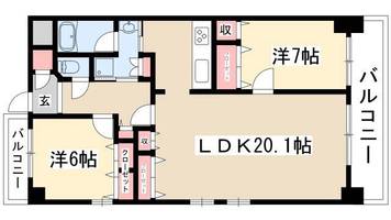 ティンガーラ石川橋601の間取り