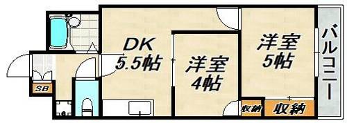 グランドシャトー板宿Ⅱの間取り