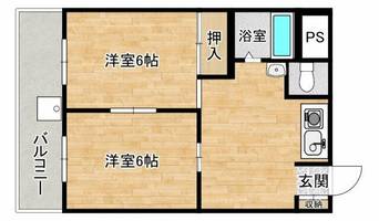大阪府豊中市上新田4丁目(マンション)の賃貸物件の間取り