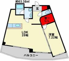 福岡県北九州市小倉北区中井5丁目(マンション)の賃貸物件の間取り