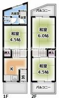 守口市金田町3丁目テラスハウスの間取り