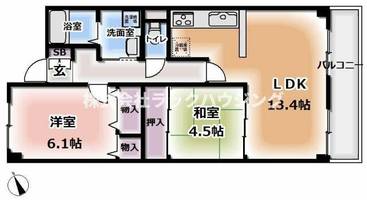 大阪府守口市大久保町2丁目(マンション)の賃貸物件の間取り