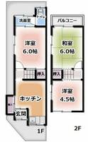 大阪府守口市金田町2丁目(一戸建)の賃貸物件の間取り