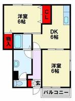 クレール上津役101の間取り
