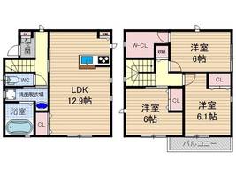 大阪府茨木市西河原2丁目(一戸建)の賃貸物件の間取り