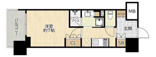 大阪府大阪市都島区都島北通1丁目(マンション)の賃貸物件の間取り