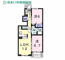 愛知県西尾市平坂町家下(アパート)の賃貸物件の間取り