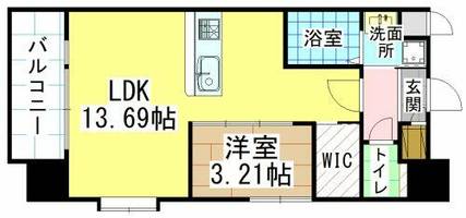 福岡県北九州市小倉南区徳力3丁目(マンション)の賃貸物件の間取り