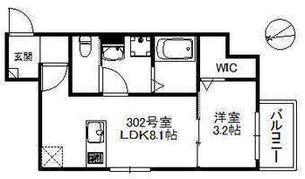 福岡県福岡市西区生の松原2丁目(アパート)の賃貸物件の間取り