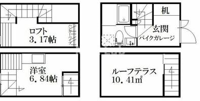 福岡県福岡市博多区青木1丁目(アパート)の賃貸物件の間取り
