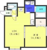 北海道札幌市西区八軒五条東3丁目(アパート)の賃貸物件の間取り