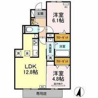 愛知県日進市岩崎町芦廻間(アパート)の賃貸物件の間取り