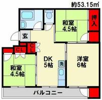 葛原東ハイツ102の間取り