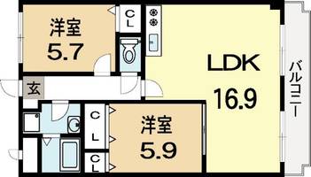 パインフィールド407の間取り