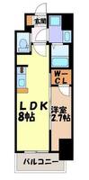 S-RESIDENCE亀島駅前ascentの間取り