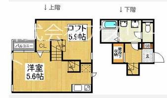 福岡県福岡市博多区住吉5丁目(アパート)の賃貸物件の間取り