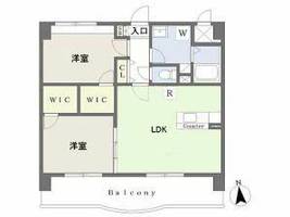 福岡県福岡市博多区大字板付(マンション)の賃貸物件の間取り