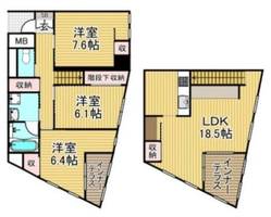 福岡県春日市春日原北町3丁目(マンション)の賃貸物件の間取り