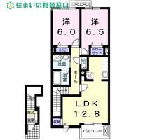 愛知県西尾市国森町郷蔵南(アパート)の賃貸物件の間取り