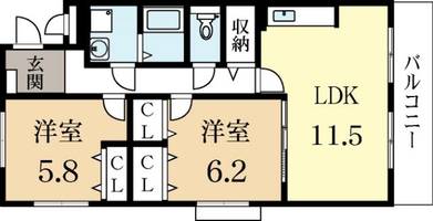 グランツTOWAの間取り