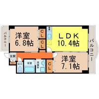 愛知県名古屋市中川区尾頭橋3丁目(マンション)の賃貸物件の間取り