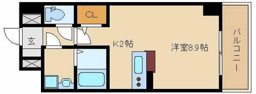 兵庫県尼崎市昭和南通4丁目(マンション)の賃貸物件の間取り