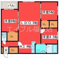 エフュート福住の間取り