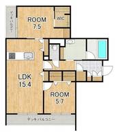 滋賀県草津市大路1丁目(マンション)の賃貸物件の間取り