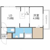 北海道札幌市中央区南四条西20丁目(マンション)の賃貸物件の間取り