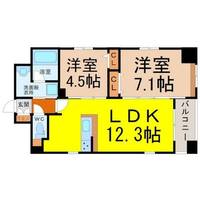 愛知県名古屋市中区千代田4丁目(マンション)の賃貸物件の間取り